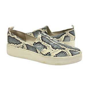 VINCE Saxon Slip On Sneakers Size 9.5 M Embossed Snakeskin Flatform Platform